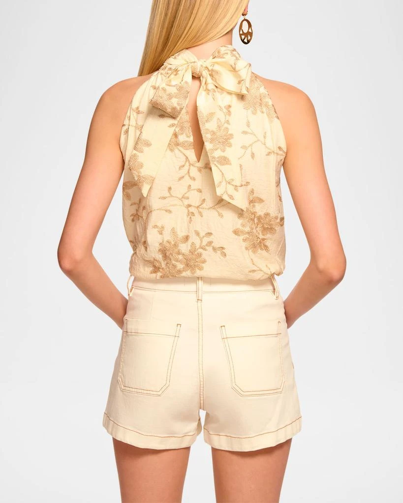 Ramy Brook Cara Lurex Embroidered Halter Top 3