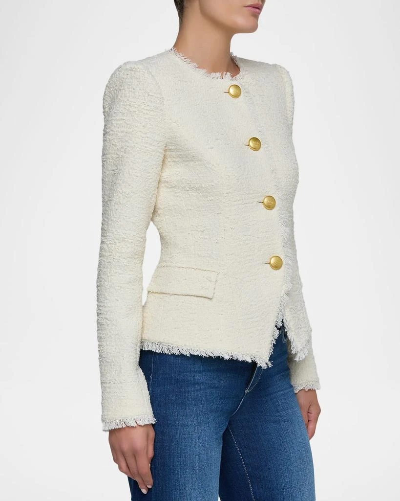 L
Agence Nerina Collarless Tweed Blazer 5