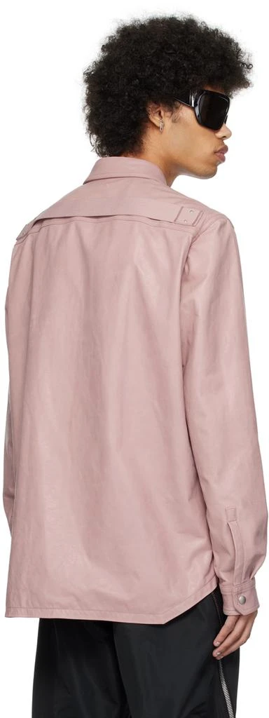 Rick Owens Pink Press-Stud Leather Shirt 3