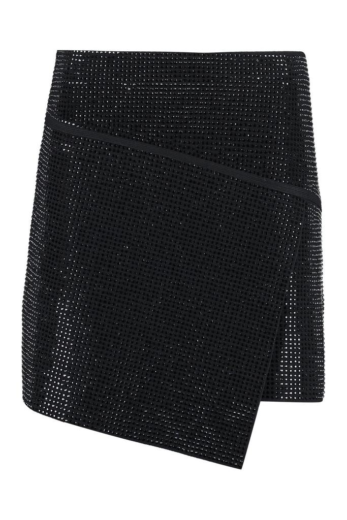 Andrea Adamo Andrea Adamo Mid-Rise Wrap Embellished Mini Skirt