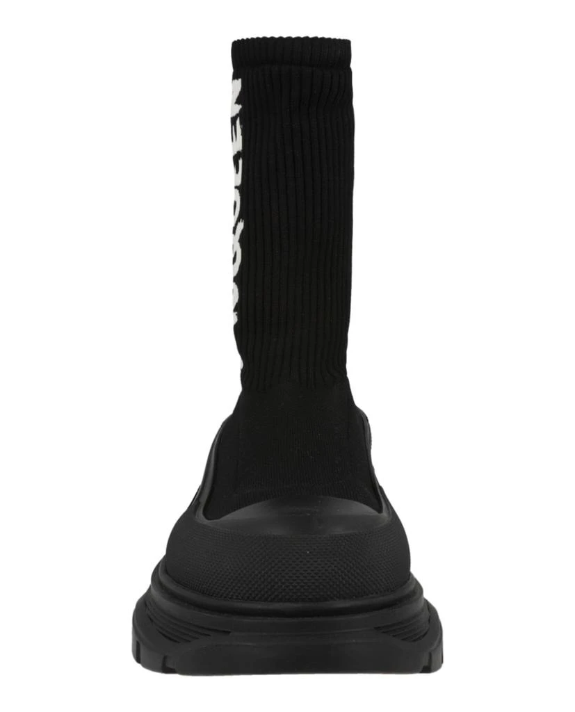 Alexander McQueen Ribbed Knit Tread Slick Boots 4