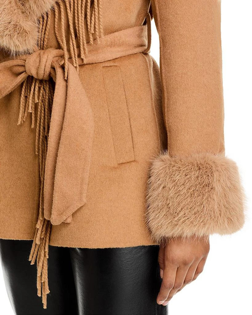 Love Token Faux Fur Collar Fringe Wrap Coat 5
