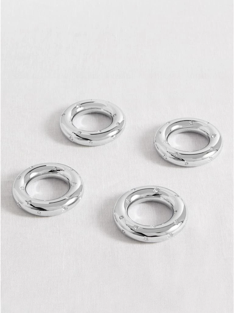 L
Objet Set Of Four Swarovski Crystal-embellished Platinum-plated Napkin Rings