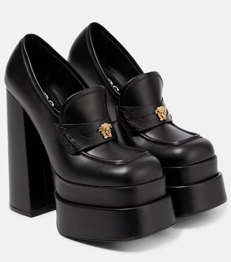 Versace Aevitas leather platform loafer pumps 1
