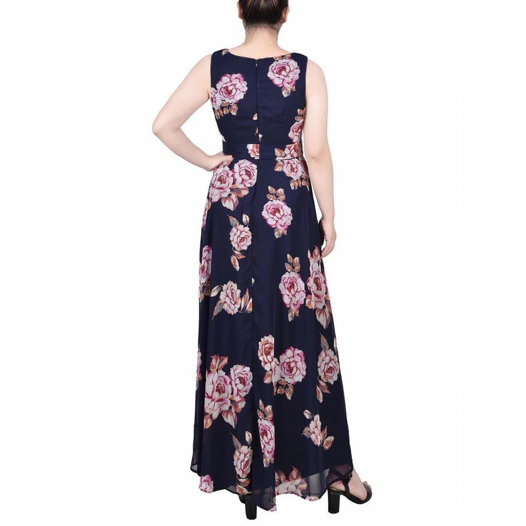 NY Collection Petites Womens Chiffon Floral Maxi Dress 2