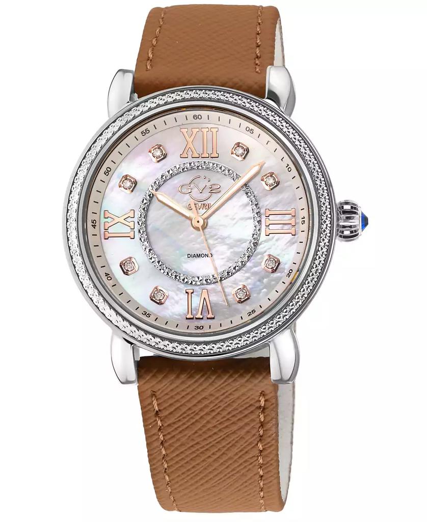Gevril Women's Marsala Swiss Quartz Tan Faux Leather Watch