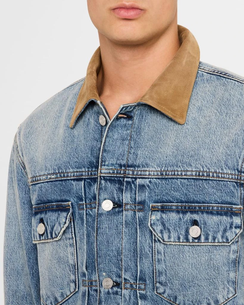 FRAME Men's Denim Jacket with Suede Collar 5