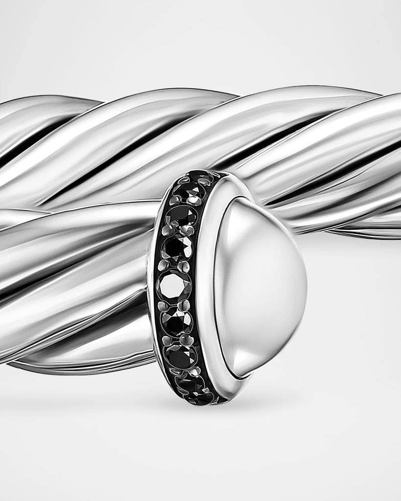 David Yurman Men's Cable Cuff Bracelet in Silver with Diamonds, 6mm 3