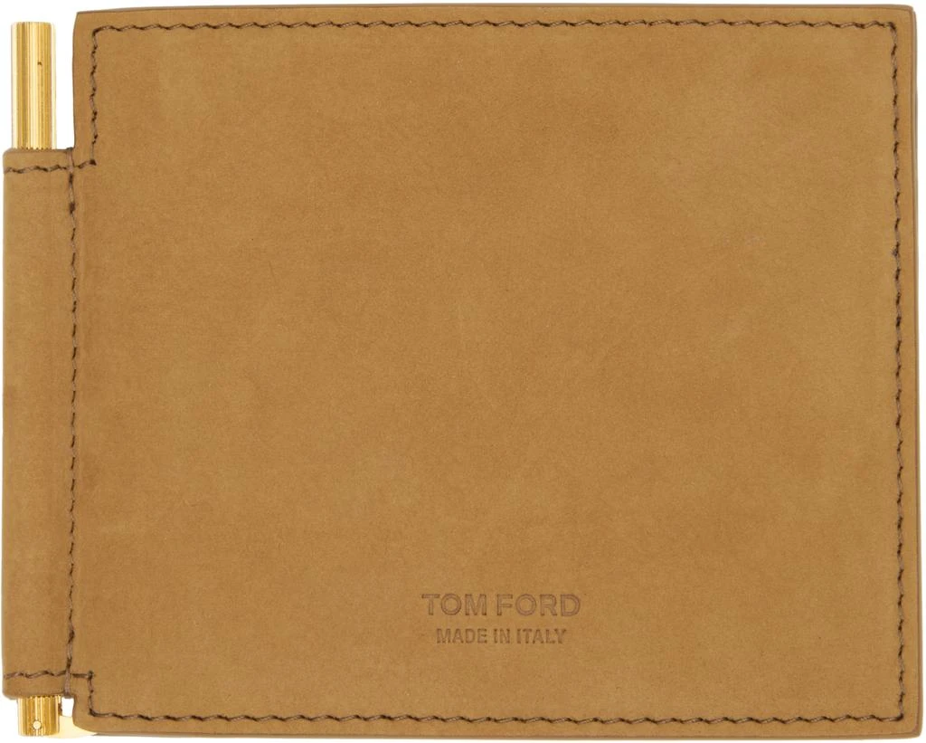 Tom Ford Tan Nubuck Money Clip Wallet 1