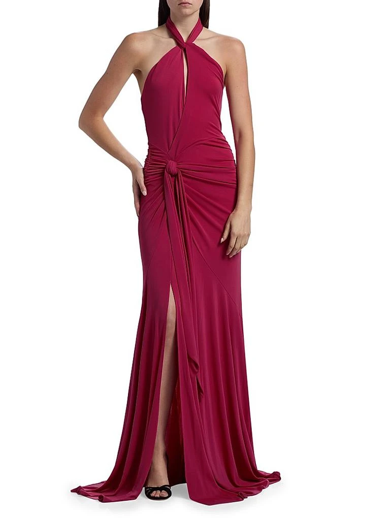 Cinq à Sept Gulliame Halter Keyhole Gown 3