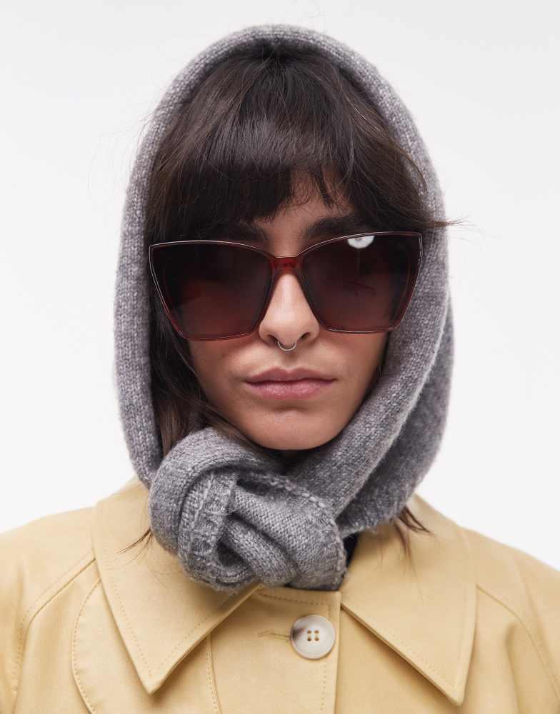 & Other Stories & Other Stories oversized cat eye sunglasses in brown exclusive to ASOS