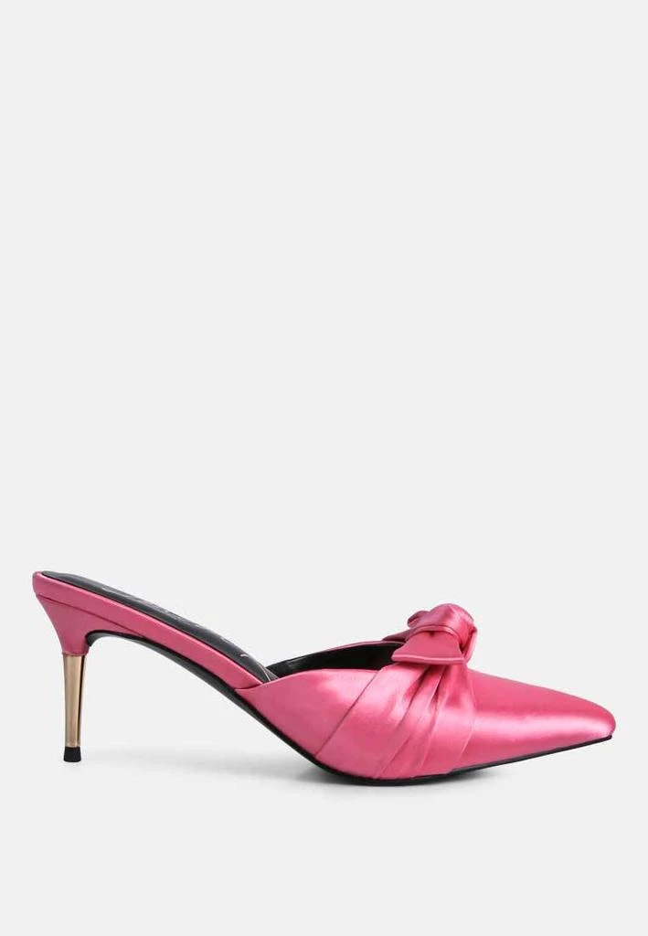 London Rag queenie satin knot stiletto mule sandals 8