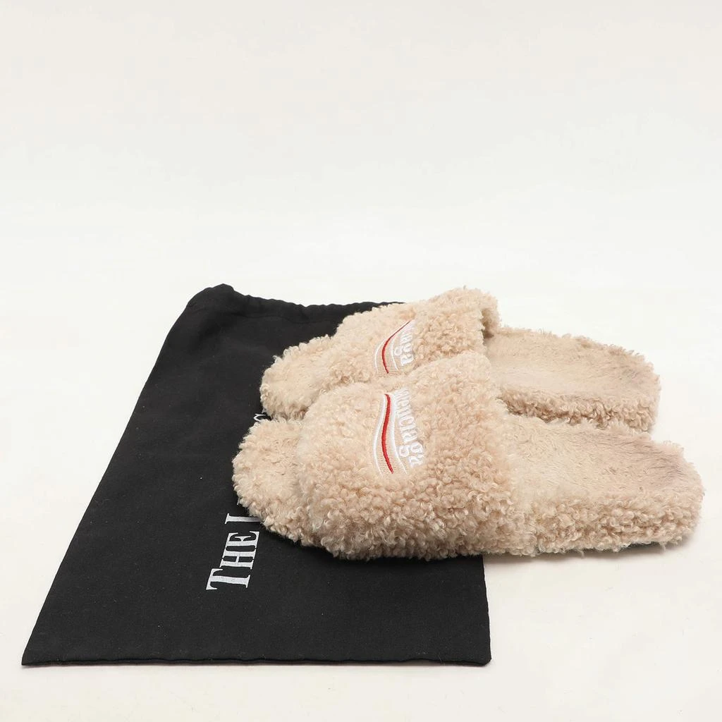 Balenciaga Balenciaga Beige Faux Fur Fury Slide Sandals Size 37 9