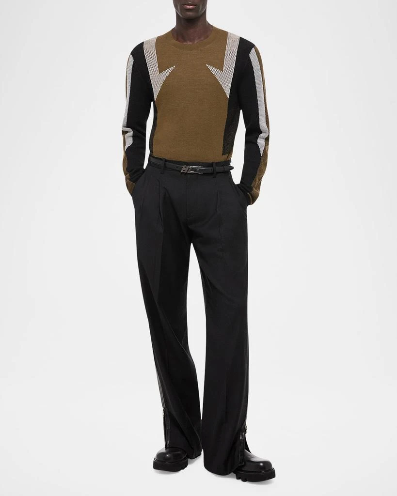Helmut Lang Men's Wool Mesh Paneled Sweater 2