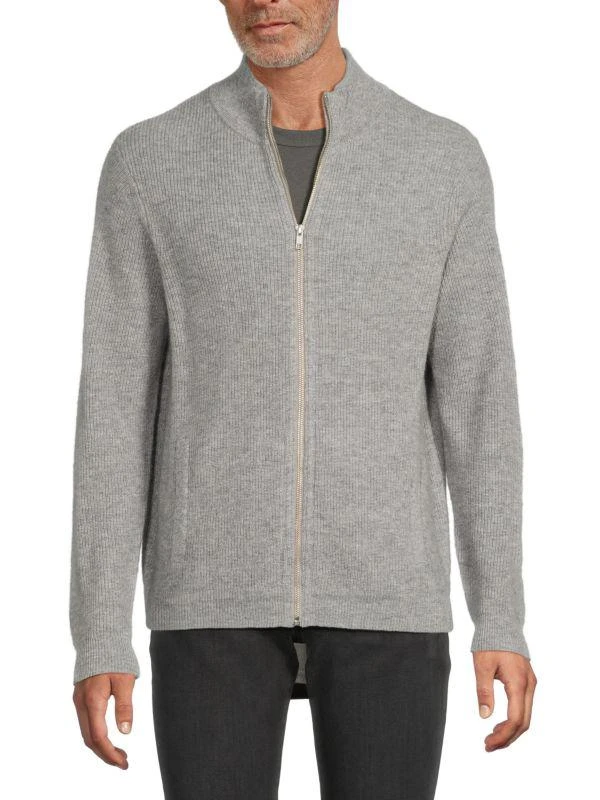 Magaschoni Solid Cashmere Zip Cardigan 1