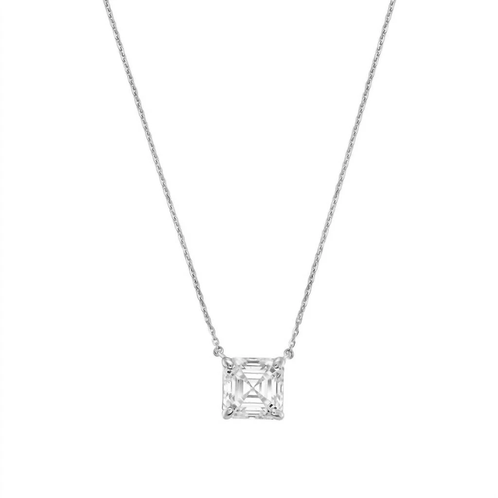 Diana M Jewels Diana M Jewels - 6.00 Cts Lab Grown Asscher Cut East West Diamond Pendant Necklace
