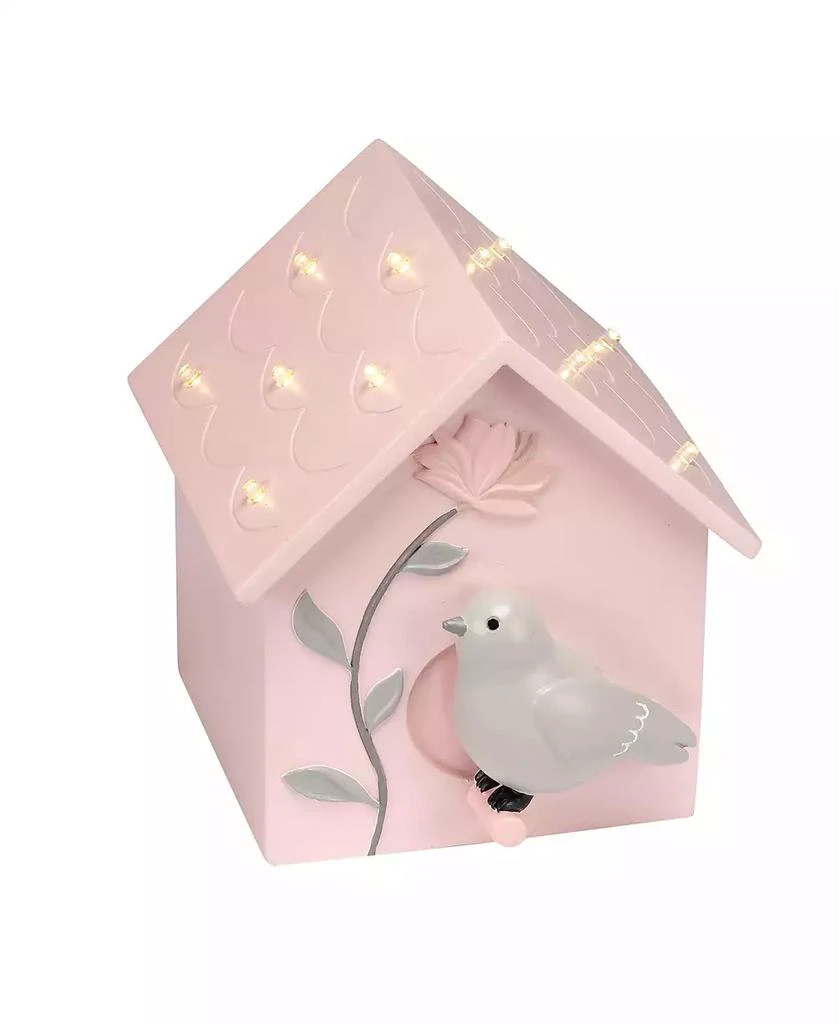Lambs 
Ivy Petals Pink/Gray Birdhouse Table Top Night Light LED Lamp 5