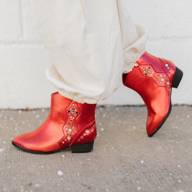 Yosi Samra Miss Dallas Gem Western Boot In Red Kids