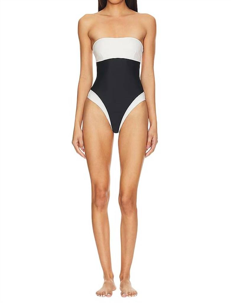 Lovers + Friends Moani Strapless One Piece In Black,white