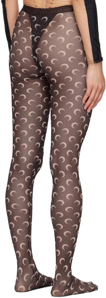 MARINE SERRE Brown Moon Printed Mesh Tights 3