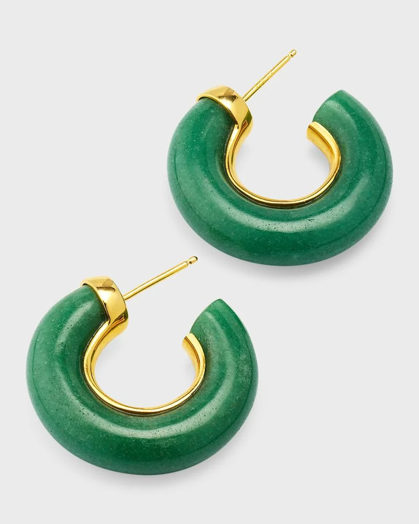 NEST Jewelry Jade Aventurine Chunky Hoop Earrings 3