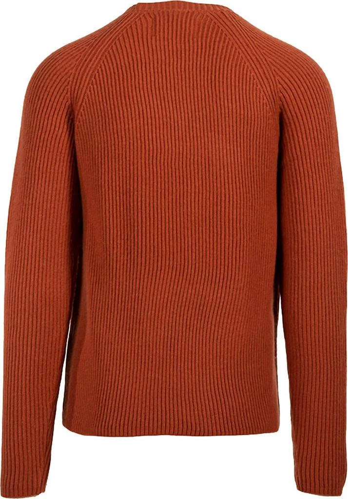 Schott Men's Merino Wool Crewneck Sweater In Rust 3