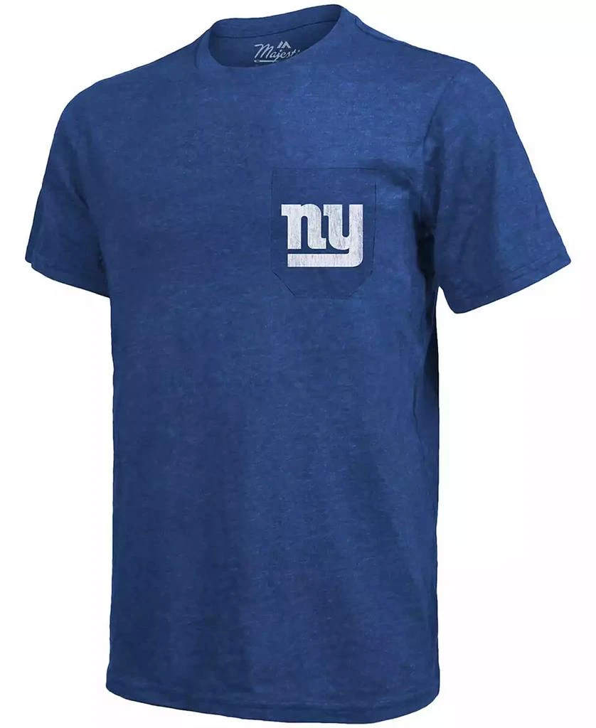 Majestic New York Giants Tri-Blend Pocket T-shirt - Heathered Royal 3