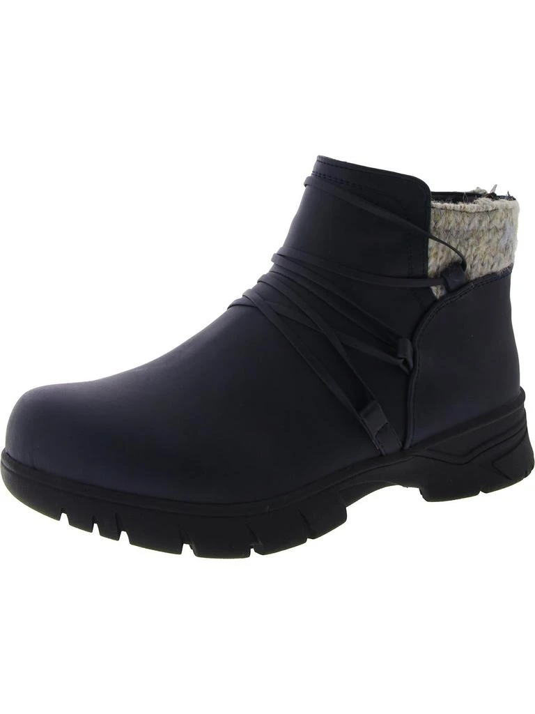 Easy Street Stefani Womens Faux Leather Block Heel Booties 1