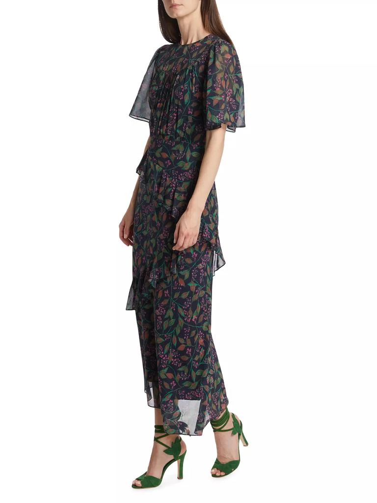 Saloni Vida Ruffled Silk Georgette Midi-Dress 2
