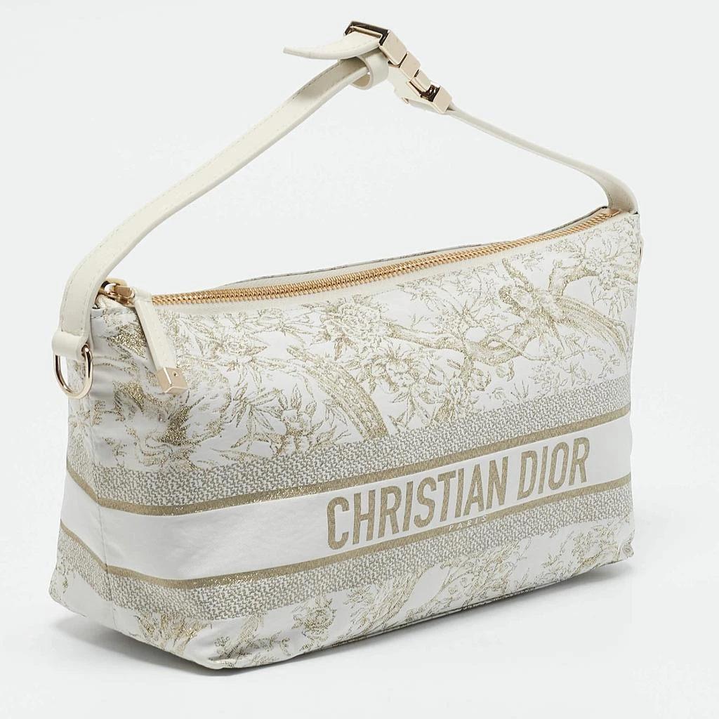 Dior Dior White Fabric Toile de Jouy Medium Travel Nomad Pouch 3