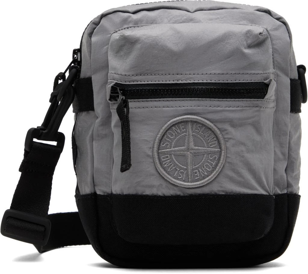 Stone Island Gray ECONYL Nylon Metal Bag