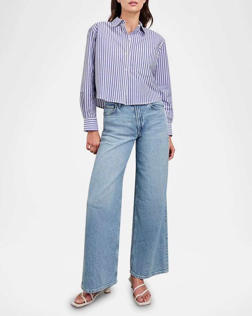 Rails Ramy Striped Cropped Button-Front Shirt 2