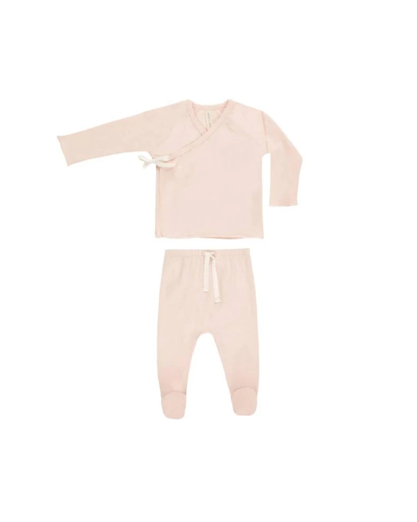 Quincy Mae Quincy Mae - Baby Girl's Wrap Top and Footed Pant Set