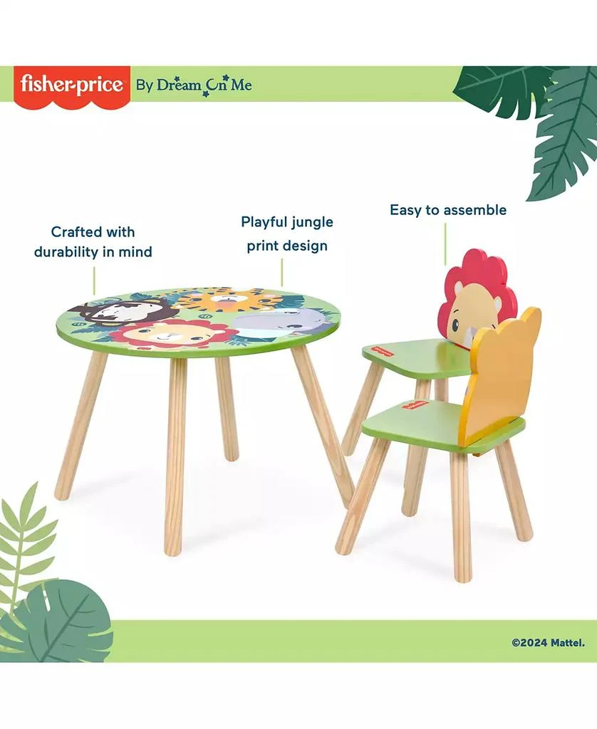 Dream On Me Fisher Price Animal Kingdom Table 
Chair in Jungle Print 3