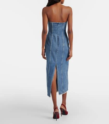 Magda Butrym Strapless denim bustier dress 3