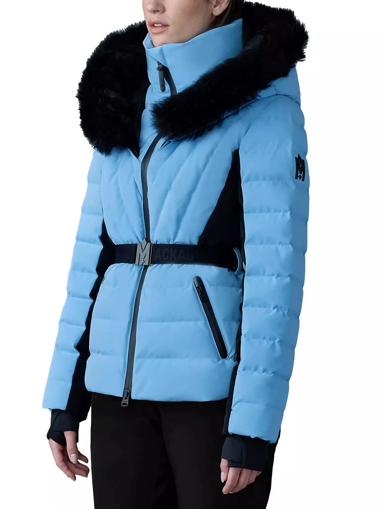 Mackage Elita Belted Down Ski Jacket With Shearling Hood 4