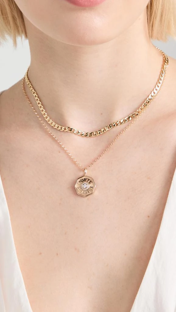 Marlo Laz Mini PB Diamond Halo Necklace 2