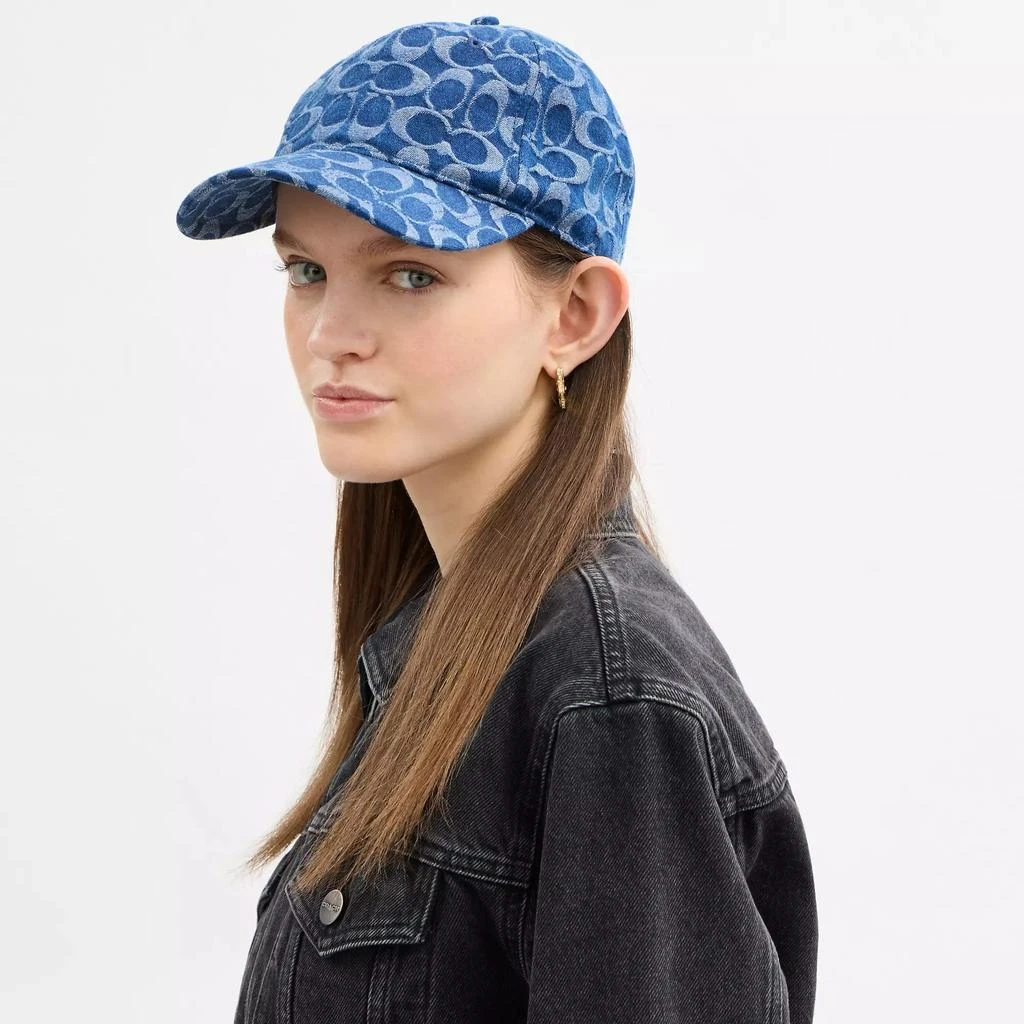 Coach Signature Denim Baseball Hat 2