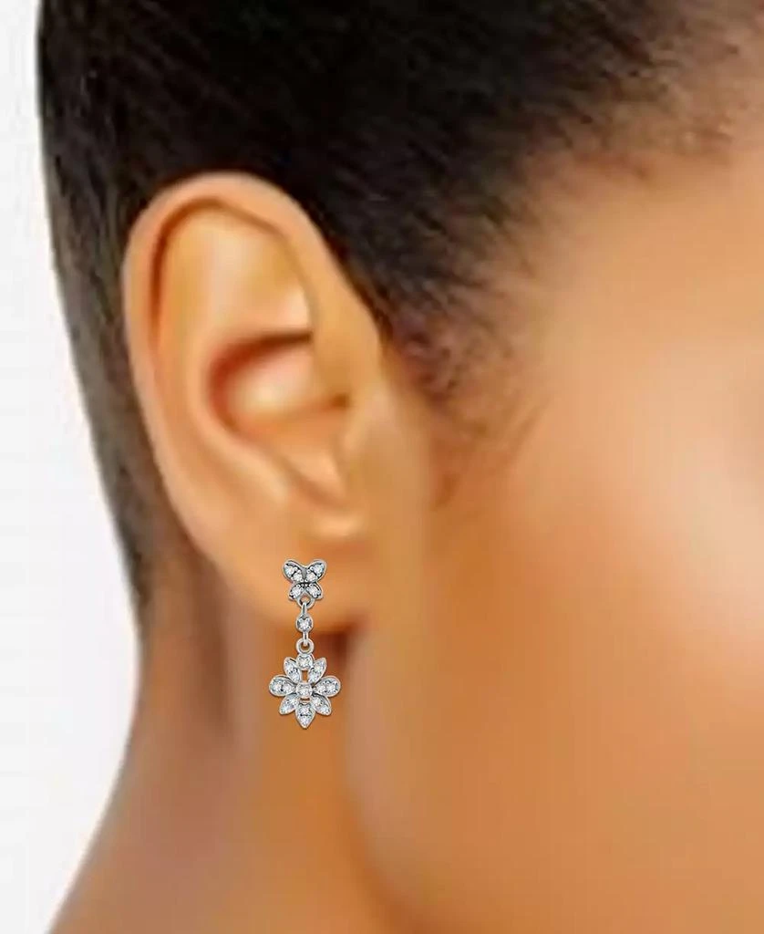 Giani Bernini Cubic Zirconia Flower Drop Earrings in Sterling Silver, Created for Macy
s 2