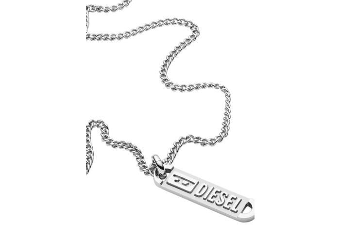 Diesel Collier en acier inoxydable avec pendentif à logo gravé