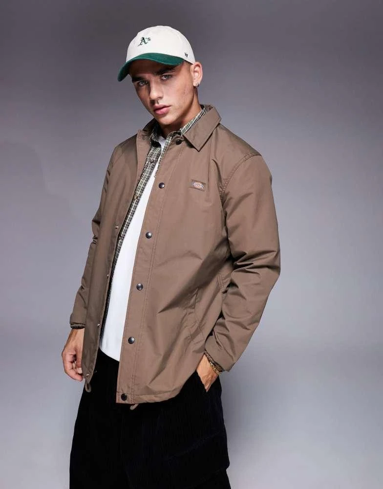 DICKIES Dickies oakport coach jacket in brown- exclusive to asos 1