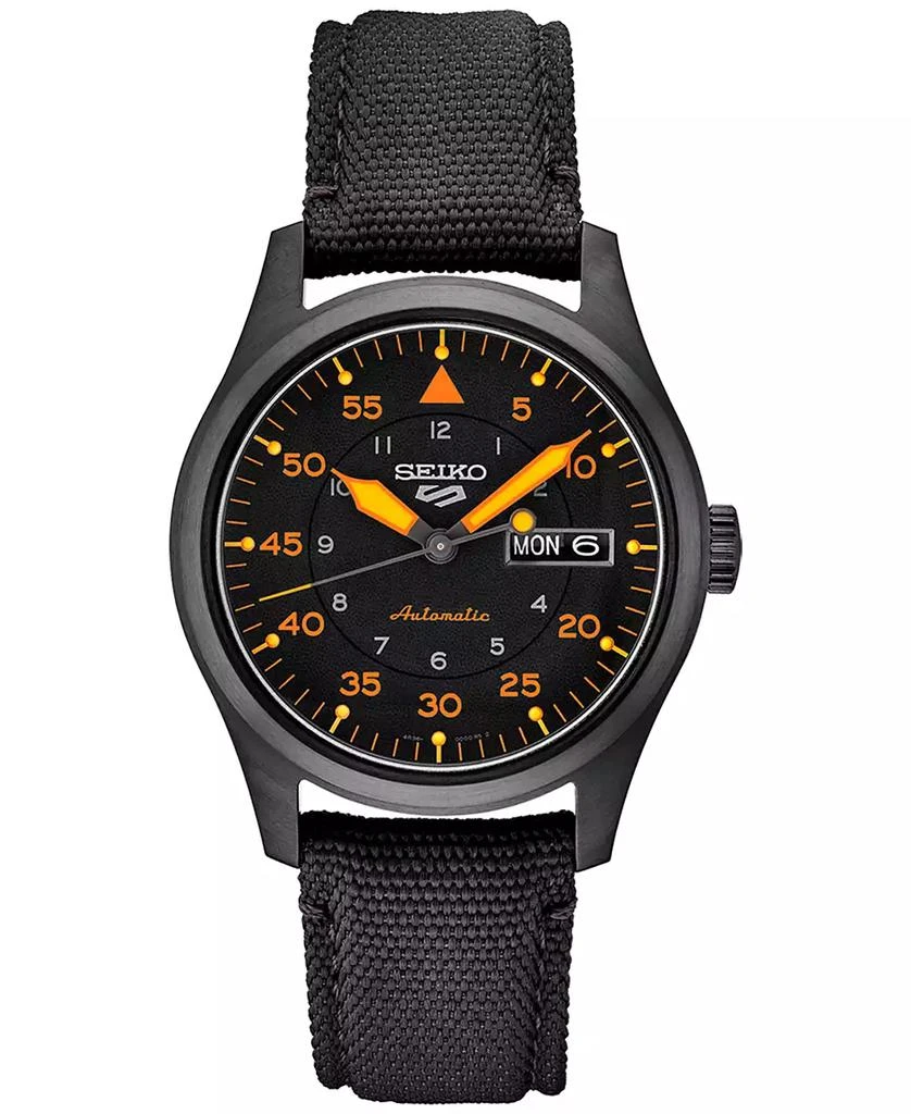 Seiko Men's Automatic 5 Sports Black Nylon Strap Watch 39mm 1