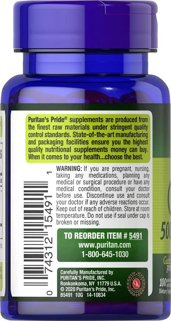 Puritan's Pride Odorless Garlic 500 mg 100 Rapid Release Softgels 4