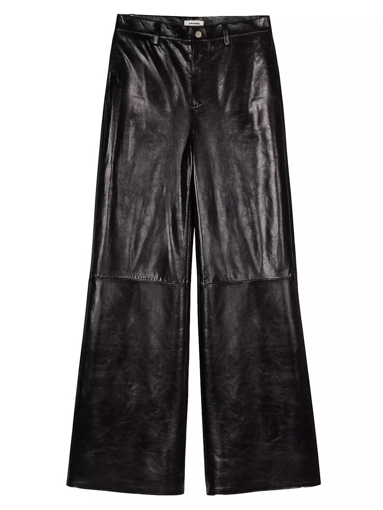 Sandro Flared Leather Trousers 1