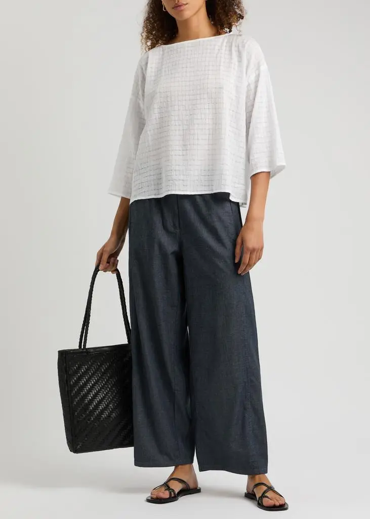 Eileen Fisher Cotton-voile top 4