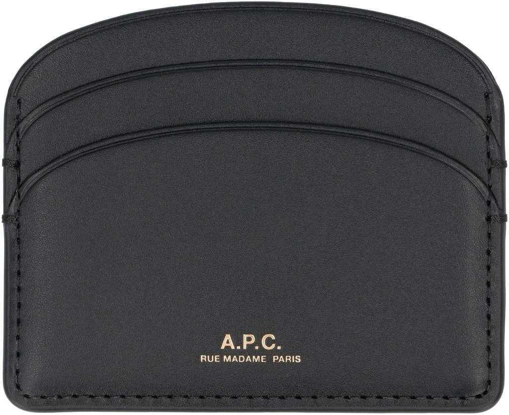 A.P.C. BLACK LEATHER CARD HOLDER 2