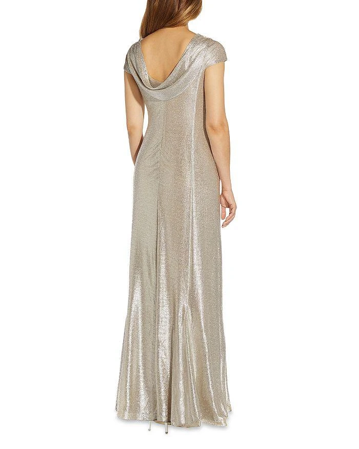 Adrianna Papell Metallic Cowlneck Gown 3