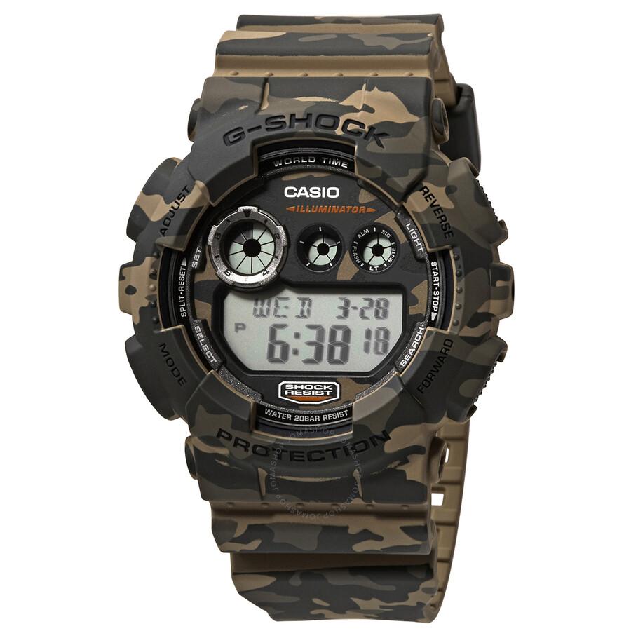 Casio Open Box - Casio G Shock Classic Brown Camouflage Resin Men's Watch GD120CM-5CR
