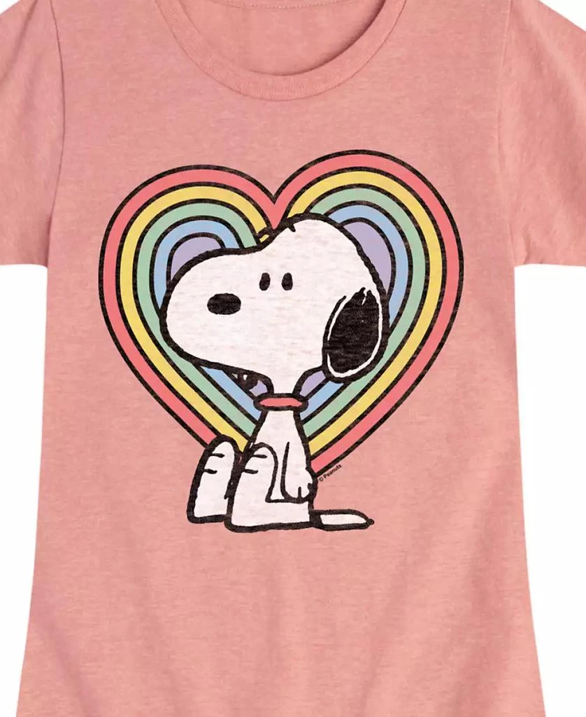 Peanuts Big Girls Snoopy Rainbow Heart Graphic Short Sleeve T-Shirt 3