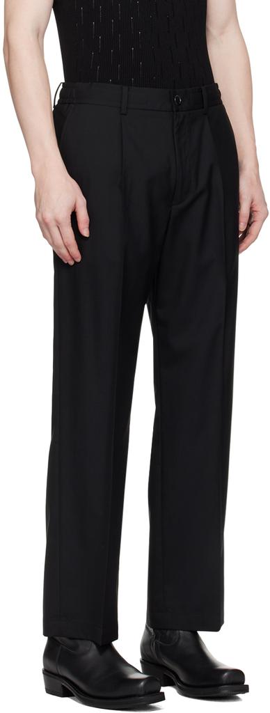 n.hoolywood Black Wide Tapered Trousers